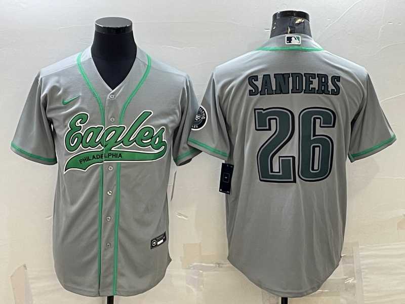 Men's Philadelphia Eagles #26 Miles Sanders Grey With Patch Cool Base Stitched Baseball Jersey,We sell and wholesale Men's Philadelphia Eagles #26 Miles Sanders Grey With Patch Cool Base Stitched Baseball Jersey on line form chian!